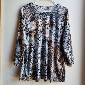 Alia Animal Print Scoop Neck Jersey Size 2X